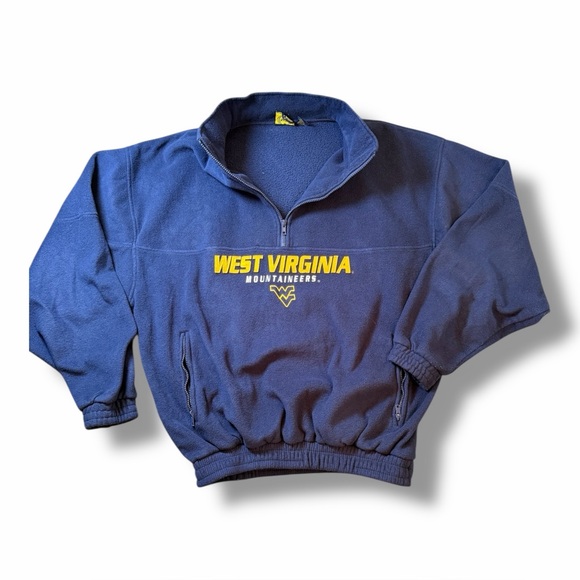 NCC Gold Apparel Tops - West Virginia Mountaineers Navy & Yellow Graphic Fleece 1/4 Zip NCC Gold  Sz 2XL